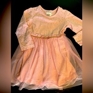 Pink dress with tulle shirt. Valentines dress 2T